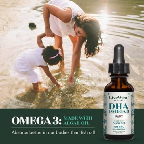 LiveWise Naturals liquid omega 3 drops being mixed into infant baby formula