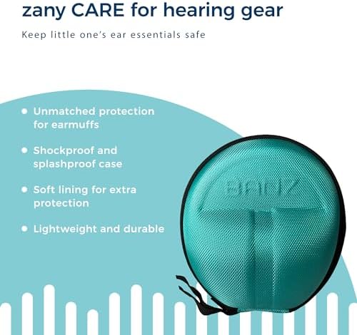 Open Banz baby earmuffs hard case with interior mesh pocket