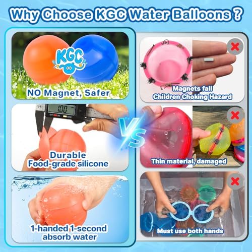 Quick fill refillable silicone water bomb being squeezed underwater