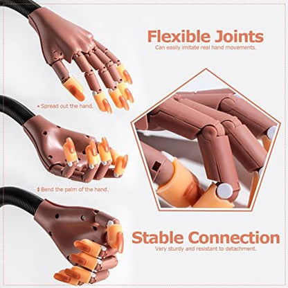 Yiesoum nail practice hand mounted on a desk