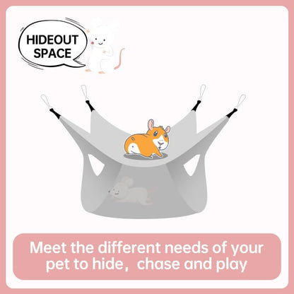 Easy install hanging cage toy for hamsters and ferrets