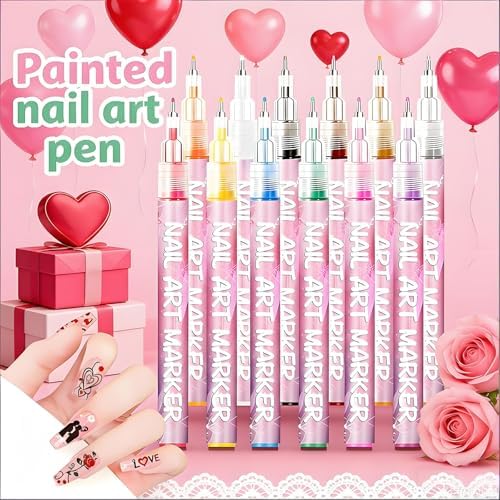 Close up of 0.5mm ultra fine nail art pen tip for precision