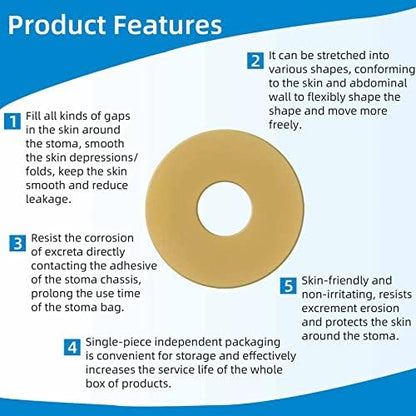 Alcohol free sting free skin barrier ring protection for peristomal skin care