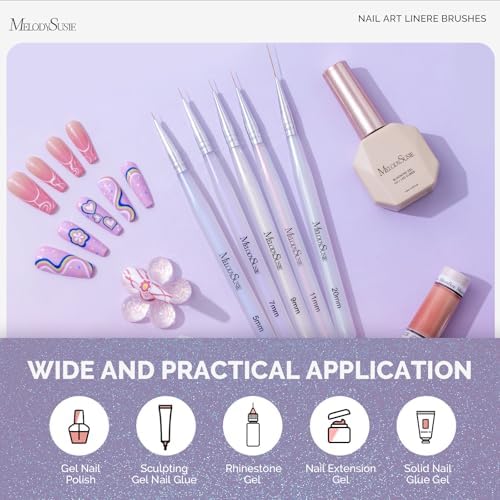 Professional nail artist using MelodySusie liner pens on gel nails