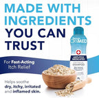 Natural ingredients graphic featuring oatmeal and tea tree oil