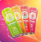 Authentic USA imported Mitra9 kava sparkling drink selection on display.