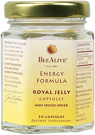 BeeAlive royal jelly capsules supplement facts label