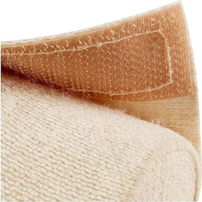 ACE 4 inch wide breathable bandage wrap applied to a knee for support.