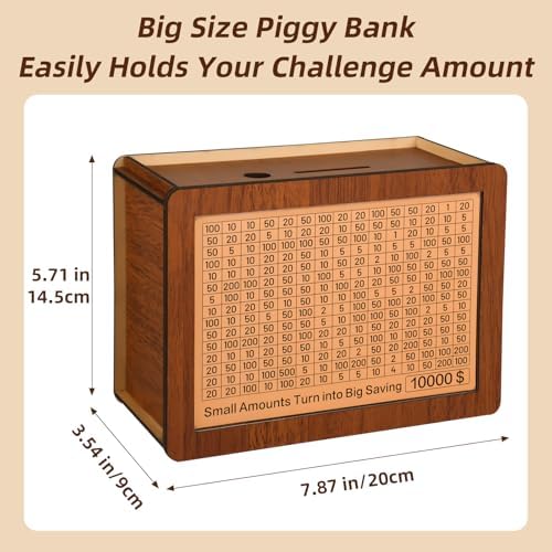 Zayeemi ten thousand savings goal box showing the top coin slot and paper currency entry.