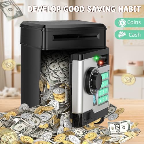 NAFEIV black toy safe box showing battery compartment access with the included small screwdriver.