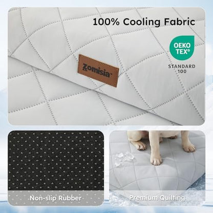 ZOMISIA Cooling Dog Bed for Crate, Q-Max>0.5 Cooling Mat with Removable Washable Cover, Orthopedic Egg Crate Foam Summer Pad for Extra Large Dogs, 41x27 Inch, Grey - Image 6