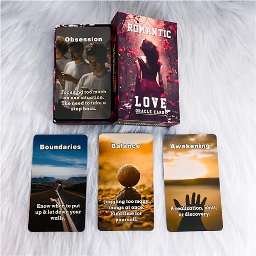 Hands holding the Romantic Love Oracle deck for a reading