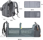 External USB charging port feature on the side of the pale grey backpack