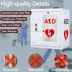 Close up of the corrosion resistant steel finish on NLShan AED cabinet.