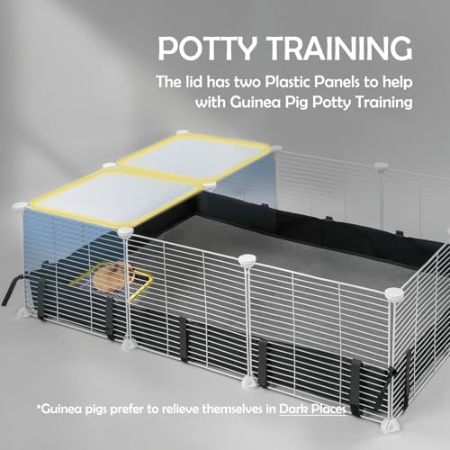 MEEXPAWS Guinea Pig Cages Small Animal Playpen Large with Waterproof PVC Liner & Washable Pee Pad & Storage Space, C&C Cage for Guinea Pigs, Hamsters, Kitten, Indoor Pet Enclosure Wire Yard Playpen - Image 6