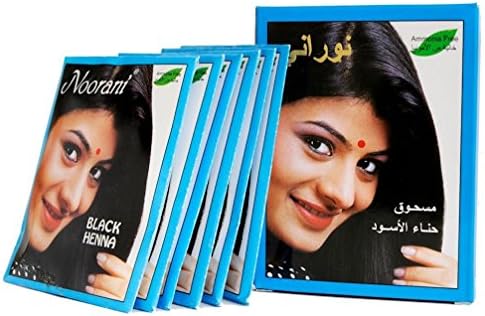 Noorani Black Henna herbal powder pouches packaging