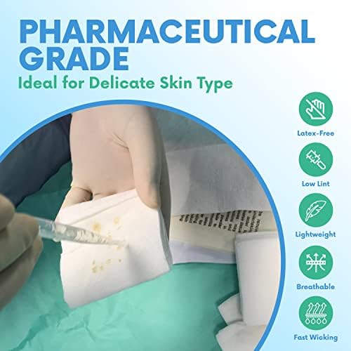 Side view of the medical grade twelve ply thick cotton gauze pads