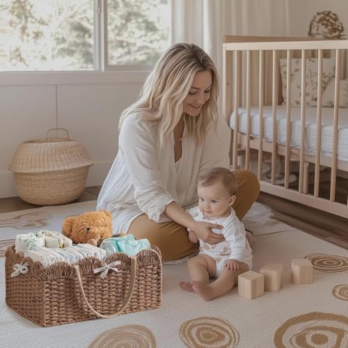 Hblife diaper caddy with leatherette handles