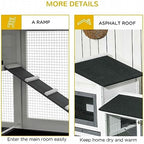 PawHut animal hutch ramp and interior level