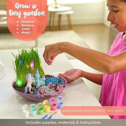 BRYTE STEM learning activity kit with children painting unicorn and castle figures