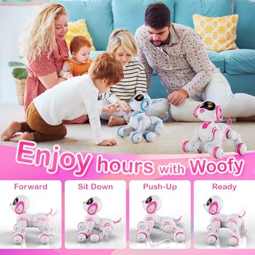 Child playing with Contixo R3 interactive remote control dog