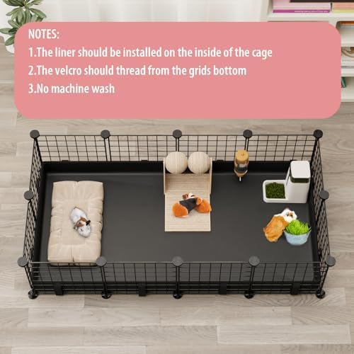 Small Animal Playpen with Waterproof Mat,Guinea Pig Cages,49.2x24.6x12.2inch C&C Cage for Hamster,Bunny,Hedgehog,Chinchilla,Ferret,Indoor Outdoor Portable Metal Wire Yard Fence,Metal Pet Panels-12pcs - Image 5