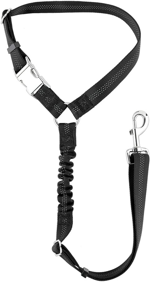 Plutus Pet dog car seat belt front view with metal buckle