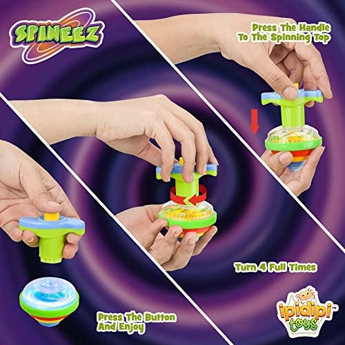 Close up of Ipidipi Toys Spineez UFO spinning top design