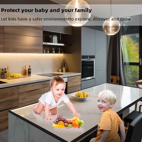 High density foam bumper protecting baby from sharp desk corner
