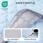 Luciphia cooling mat demonstrating its thick padded orthopedic support structure.