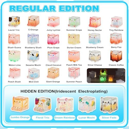 Glow in The Dark Figure, Square Cat Series Blind Box (5 Figures per Box) Random Style Action Figure Cute Blind Bag Collectible Toys - Mini Figures Mystery Box for Cat Lovers Birthday Gift & Desk Decor - Image 5
