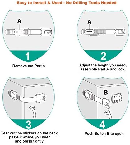 Adjustable strap mechanism of Vmaisi baby proofing lock