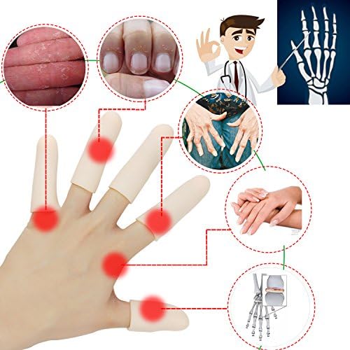 Nude silicone finger sleeves in long and short sizes for arthritis support