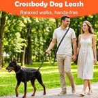 XiaZ heavy duty black pet leash with reflective safety stitching