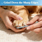 Swihauk purple pet trimmer being used for safe claw maintenance