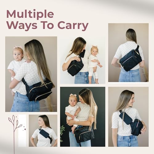 Lion & Light Jetsetter Mini Diaper Bag showing interior storage pockets