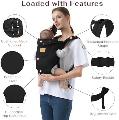 Shiaon breathable cotton blend toddler carrier back buckle adjustment system