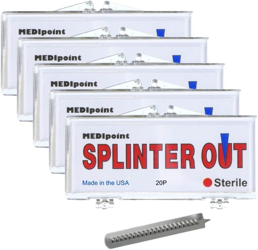Medipoint Splinter Out 20 count pack front view sterile removal tool