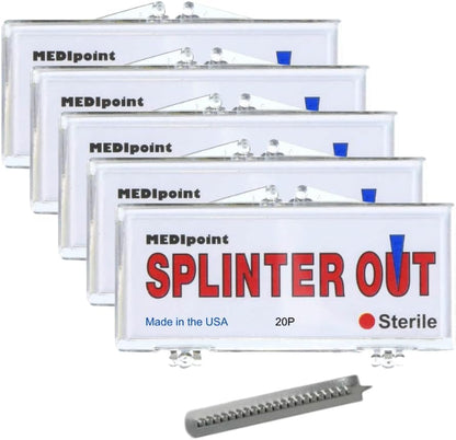 Medipoint Splinter Out 20 count pack front view sterile removal tool