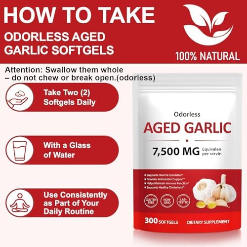 Eoqifjm Nvajkife garlic supplement dietary info label close up