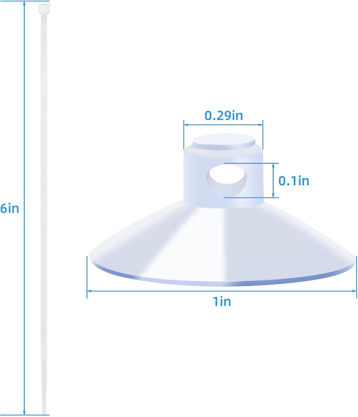 Clear plastic suction cups with clips for airline tubing organization