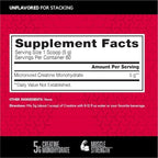 BSN Creatine Supplement tub nutritional information label