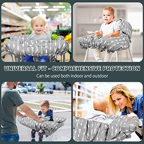 Yoofoss baby cart cover safety harness and phone pocket close up view.