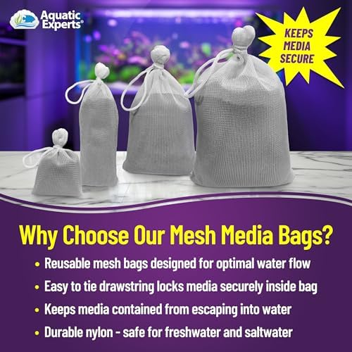 Aquatic Experts aquarium filter bags with drawstring closure
