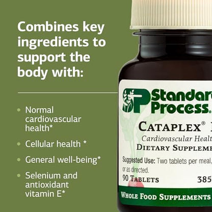 Standard Process Cataplex E2 cardiovascular support supplement back panel instructions
