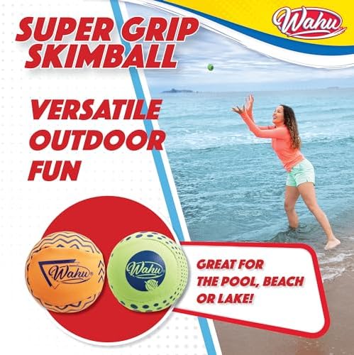 Compact pocket sized Goliath Wahu waterproof skipping balls being packed for a beach trip