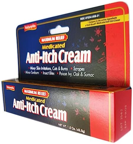 Steroid free medicated cooling cream with aloe vera for dry itchy skin relief
