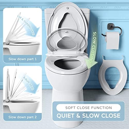 YASFEL slow close toilet lid closing gently to prevent finger pinching