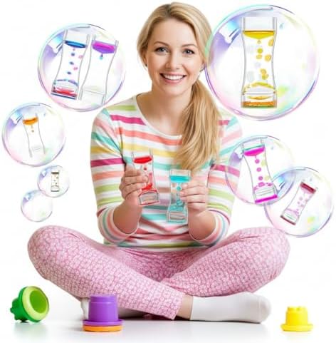 Assorted multicolor water oil desktop timers from the hollowfly bulk set ideal for school classroom rewards