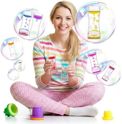 Assorted multicolor water oil desktop timers from the hollowfly bulk set ideal for school classroom rewards